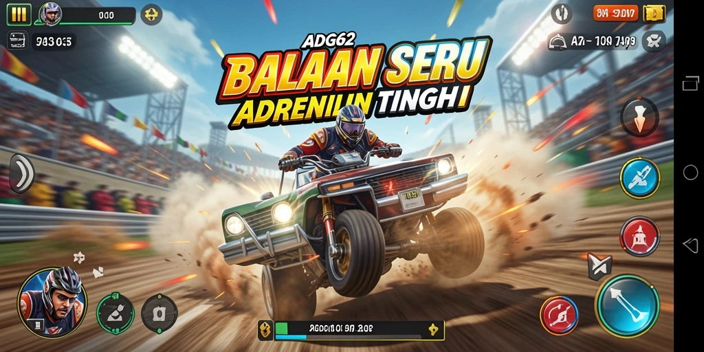 Tampilan gameplay seru dari balapan di ADG62 dengan grafik memukau.