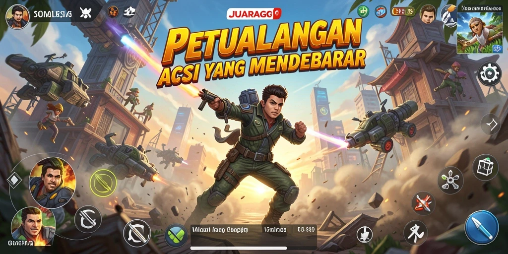 Tampilan gameplay menegangkan dari JUARAGO yang penuh aksi.