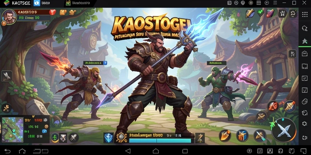 Tampilan seru dari gameplay KAOSTOGEL di dunia MMORPG.