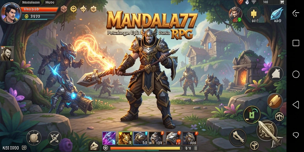 Tampilan gameplay RPG yang seru dan mendebarkan di MANDALA77.
