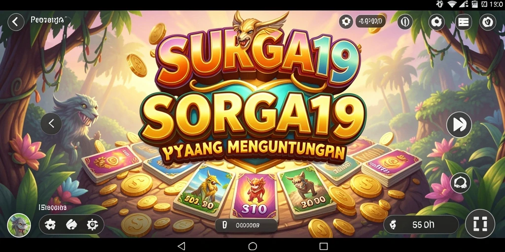 Screenshot gameplay utama SURGA19 yang menarik dan penuh warna.
