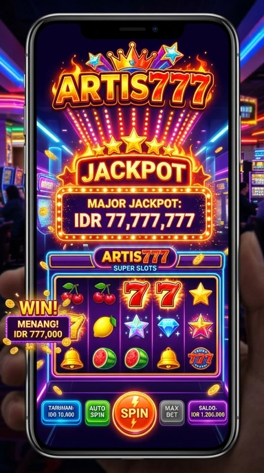 Tampilan utama aplikasi artis777 yang ramah pengguna.
